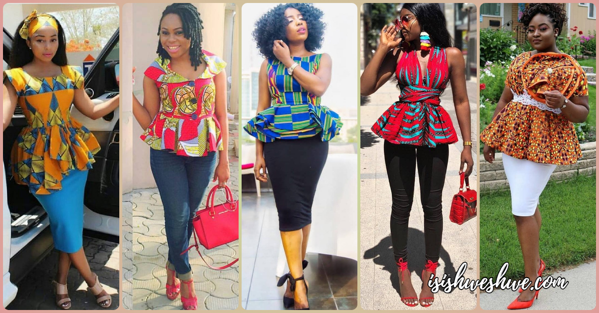 Ankara peplum tops on on sale jeans