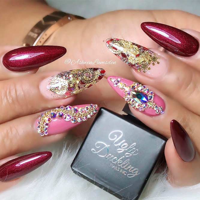 Amazing burgundy nails styles - isishweshwe