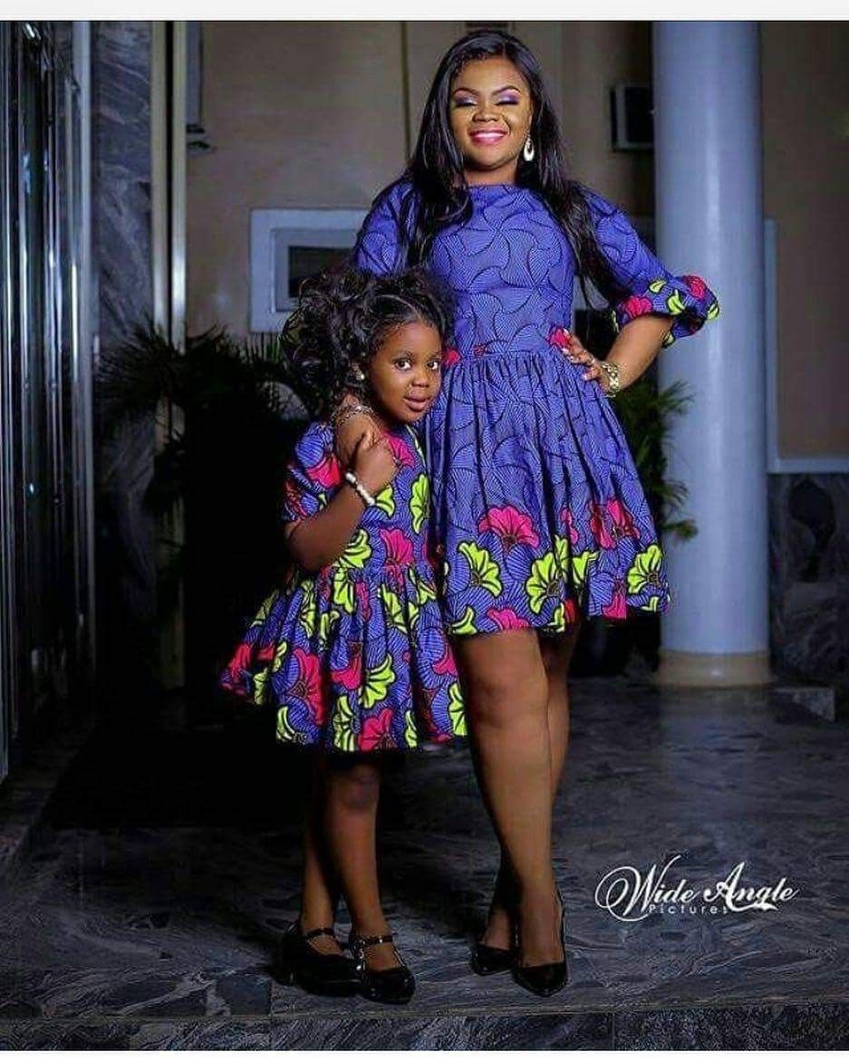 Mother And Child & Daughter in Ankara Styles - isishweshwe