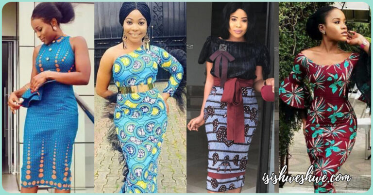 Ankara Pencil Gown Styles For Woman To look Cool - isishweshwe