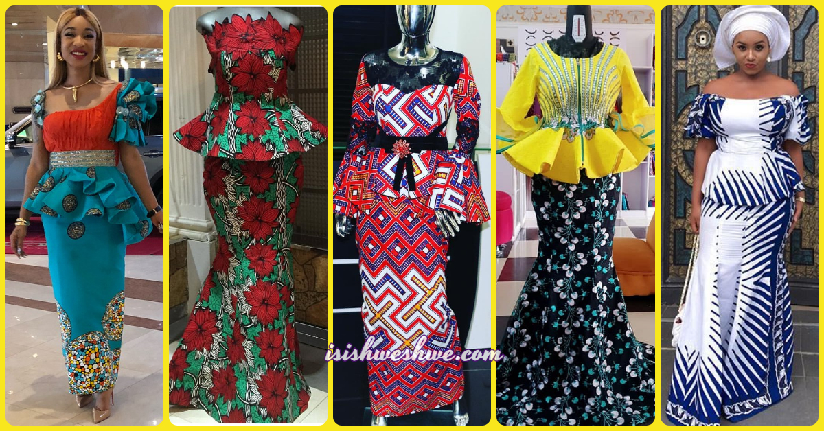 Ankara long pencil 2024 skirt and blouse