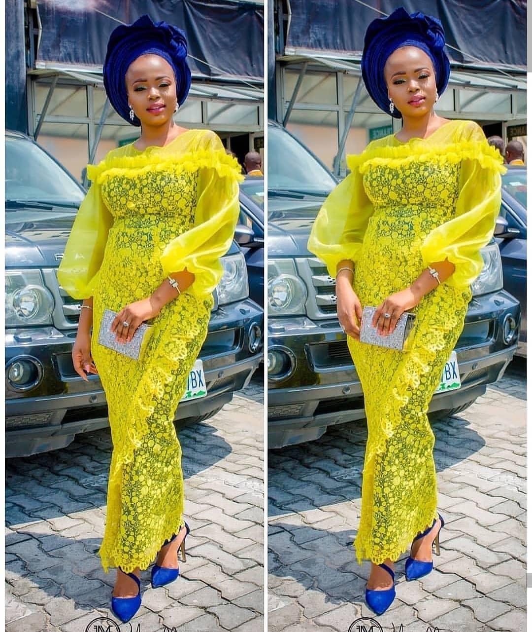 button down ankara gown