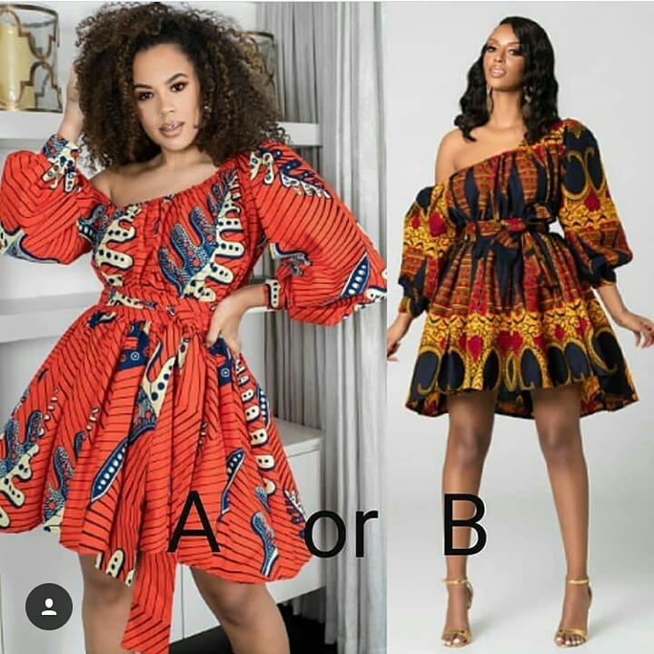 Beautiful Short Ankara Gown designed in 2021 - isishweshwe