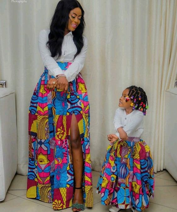 Creative Ankara & Aso-Ebi Styles For Mommy and Daughter - isishweshwe