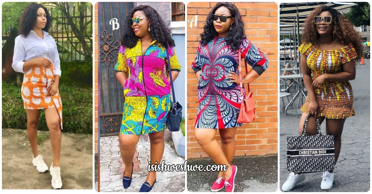 Latest ankara hot sale with sneakers