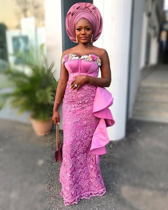 Top Lace Asoebi fashion dresses 2022 - isishweshwe