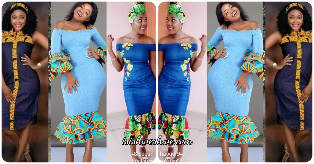 Ankara jean gown clearance styles