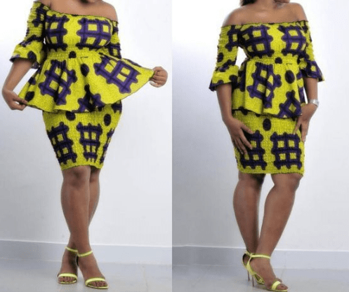 ankara short skirts and blouse