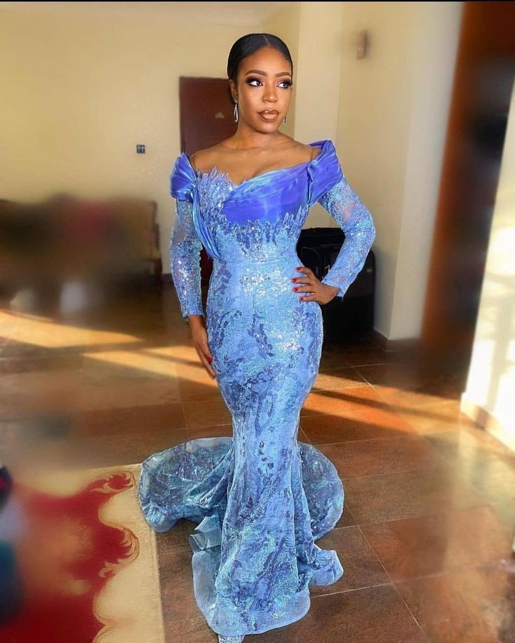 Latest Blue ASO EBI Styles 2023 - isishweshwe