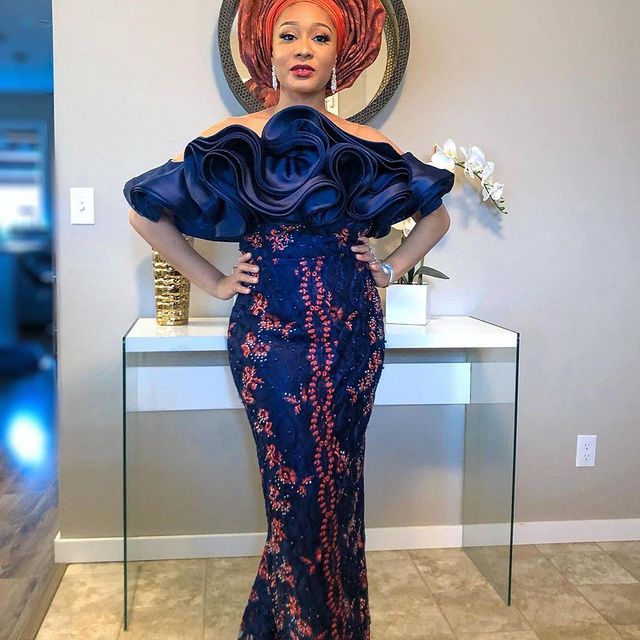 Latest Blue ASO EBI Styles 2023 - isishweshwe