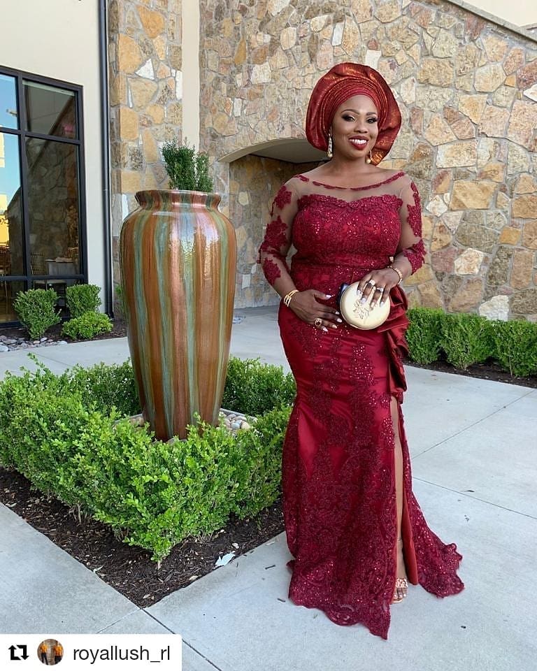 Latest Red Lace Asoebi Styles 2022