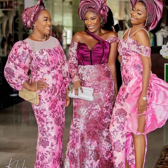 2023 Best Lace and Asoebi Styles For Weddings and Engagements - isishweshwe